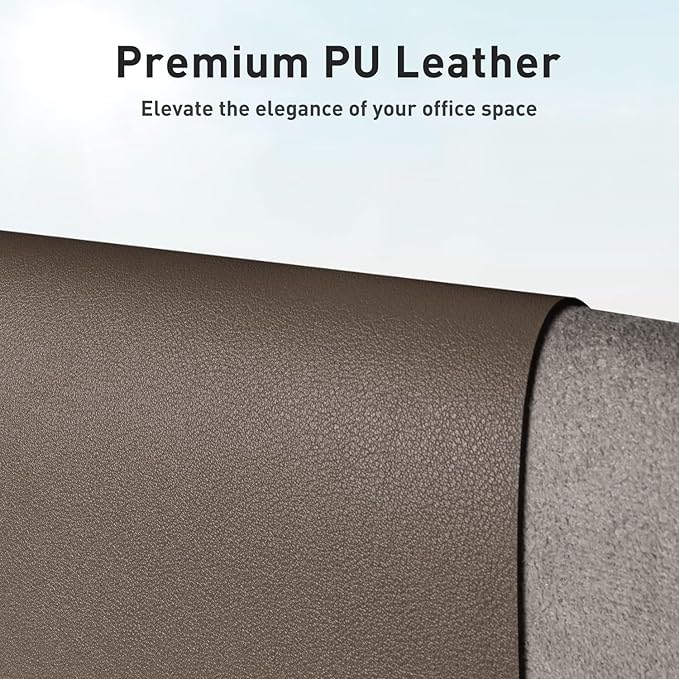 Aothia Faux Leather Desk Mat - Large Mouse Pad, Non-Slip PU Leather Blotter, Waterproof Writing Surface for Office and Home (Coffee 55" x 24")