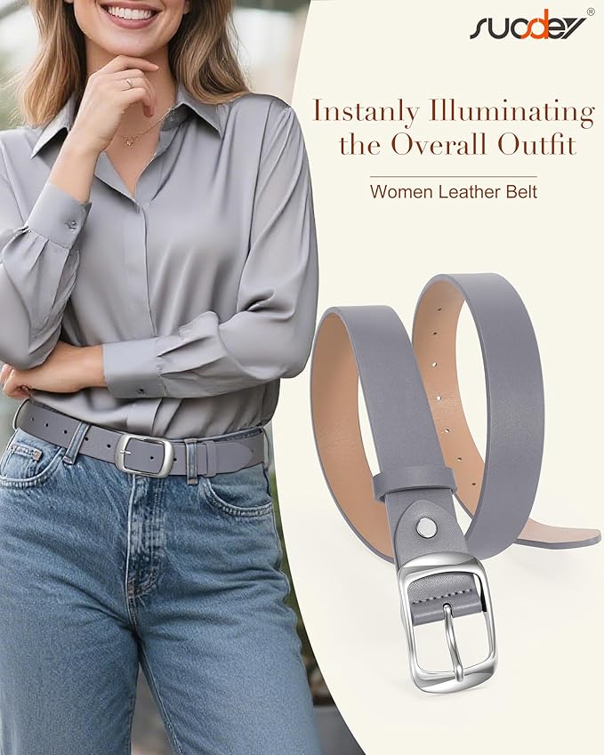 SUOSDEY Women Belts For Jeans Dresses Pants Ladies Leather Waist Belt with Elegant Buckle, Width 1.3"