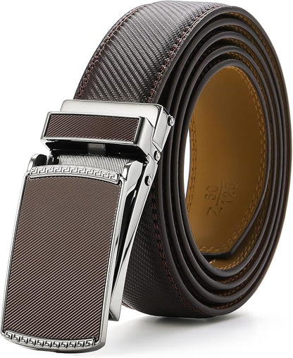 Men's Belt, Leather Ratchet Belt For Men's Dress 3.0cm,1 1/8" Size Adjusted Automatic Buckle