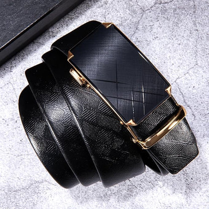 Dubulle Men's Ratchet Belt Gold/Black/Red/Green/Blue/White Automatic Buckle Business Casual Belt Gift - Adjustable Fit