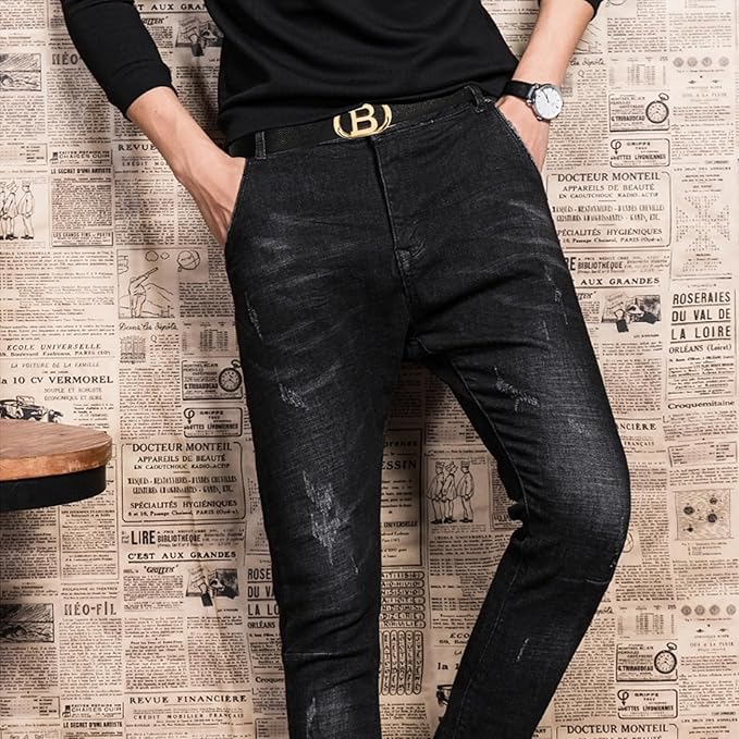 Aurolran Men&Womens Leather Dress Belt Business Automatic Buckle Belt Color-Black Silver Gold