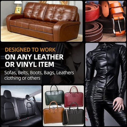 Leather Recoloring Balm, Leather Color Restorer, Leather Restorer for Couches, Leather Scratch Remover, Leather Scratch Repair, Leather Repair Kit for Furniture, Leather Dye (White)