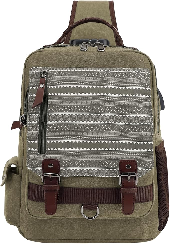 Leaper Retro Crossbody Bag Sling Bag Canvas Messenger Bag for Men Women Shoulder Bag Crossbody Handbags Satchel Travel Bag