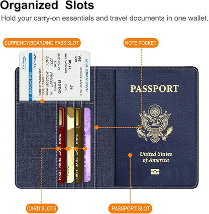 FINTIE Passport Holder, Slim Travel Wallet RFID Blocking Card Case Cover Passport Cover Protector Essentials with Credit Card Slots for Women/Men | Slim, RFID Blocking, Card Case Cover, Essentials, Credit Card Slots