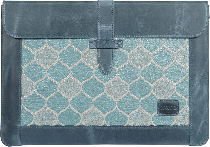 LONDO Leder Hülle Kompatibel mit MacBook Pro 14 & Air 13-13.3 Zoll (M5, M4, M3, M2, M1, Pro, Max) & iPad Pro 12.9, Premium Vollleder Laptop Tasche, Blue Modelle 2020 bis 2026