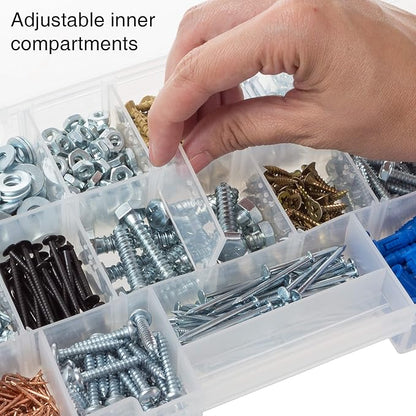 Storage and Tool Box-Durable Organizer Utility Box-4 Drawers with 19 Compartments Each for Hardware, Fish Tackle, Beads, and More by Stalwart (Purple)
