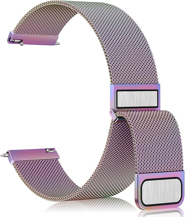 Vanjua 20mm 22mm Watch Band for Women Men, 20mm 22mm Quick Release Stainless Steel Metal Mesh Loop Adjustable Magnetic Replacement Wristbands Straps Bands