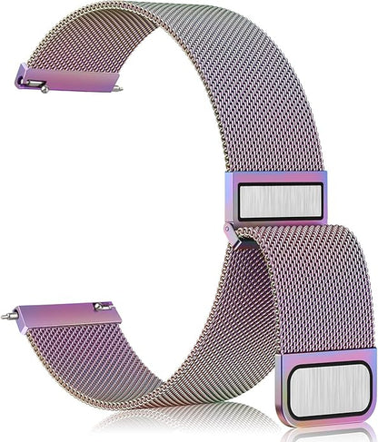 Vanjua 20mm 22mm Watch Band for Women Men, 20mm 22mm Quick Release Stainless Steel Metal Mesh Loop Adjustable Magnetic Replacement Wristbands Straps Bands