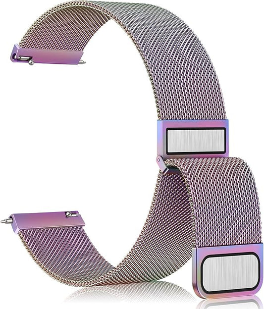Vanjua 20mm 22mm Watch Band for Women Men, 20mm 22mm Quick Release Stainless Steel Metal Mesh Loop Adjustable Magnetic Replacement Wristbands Straps Bands