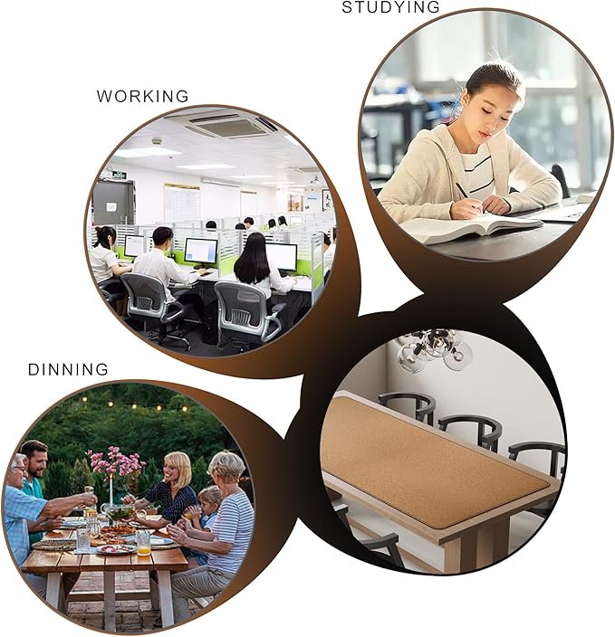 MAIDERN Leather Desk Mat, XXL 70.8” x 31.5” Reversible Office Desk Pad Mat, Cork & Leather Large Mouse pad for Desk, Waterproof Computer Desk Mat for Gaming Home Office (Black)