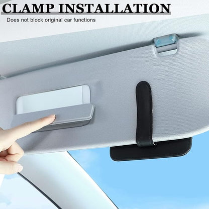 BOAO 2 Packs Car Sun Visor Organizer, Sunglasses Holders for Car Sun Visor PU Auto Interior Accessories Storage Travel Document Holder with Multi Pocket (6.1 x 4.93 Inches, Black)