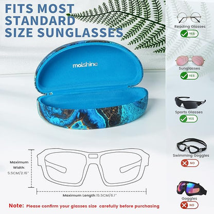 molshine Hard Shell Sunglasses Case,Large Glasses Case for Women Men Oversized Sunglass Eyeglasses