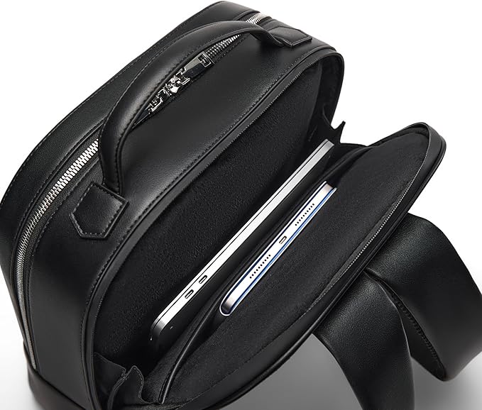 Comfyable x Edition Premium Vegan Leather Backpack for 13" 14" 15" 16" Laptops, Business Trip Backpack with Trolley Strap & YKK Zipper, Water-repellent Durable Bag for Men Women, Daypack for Work