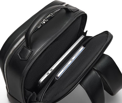 Comfyable x Edition Premium Vegan Leather Backpack for 13" 14" 15" 16" Laptops, Business Trip Backpack with Trolley Strap & YKK Zipper, Water-repellent Durable Bag for Men Women, Daypack for Work