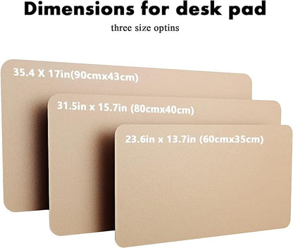 YSAGi Double-Sided Desk Pad, 31.5"x15.7"Leather Desk Mat, Eco Cork Desk Pad Protector,Large Mouse Pad,Waterproof Desk Blotter for Office/Home(Apricot)