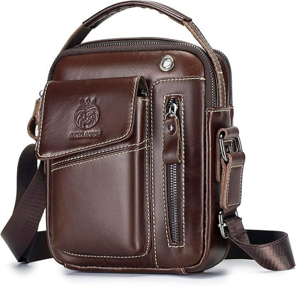 Leather Shoulder Bag for Men Small Mens Crossbody Bag Purses Handbags | Small, Genuine Leather, Crossbody, Men Purse, Casual, Daypack