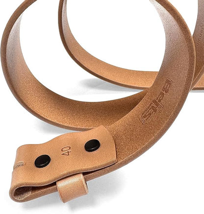 100% One-Piece Full Grain Leather Belt Straps with No Slot Hole/Slot Hole/Heavy-Duty, Multi Options 1-1/2" (38mm) Wide