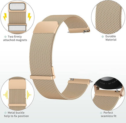 Meliya Metal Watch Bands, 20mm 22mm Quick Release Watch Strap, Stainless Steel Mesh Replacement band for Women Men