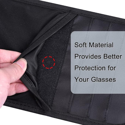 Wisdompro Car Sun Visor Organizer, Auto Storage Pouch with 3 CD Sleeves, Pen Holder, Strap & Pocket for Sunglass, Document, Card -Black