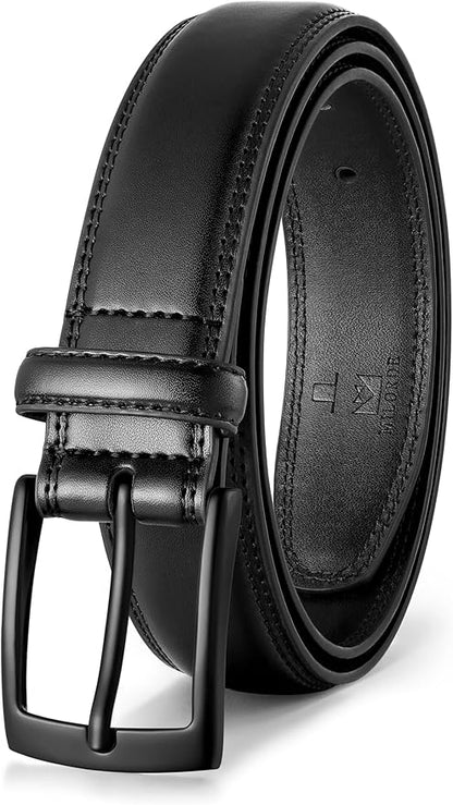 MILORDE Men's Genuine Leather Dress Belt, Handmade, 100% Cow Leather, Fashion & Classic Designs for Work Business and Casual