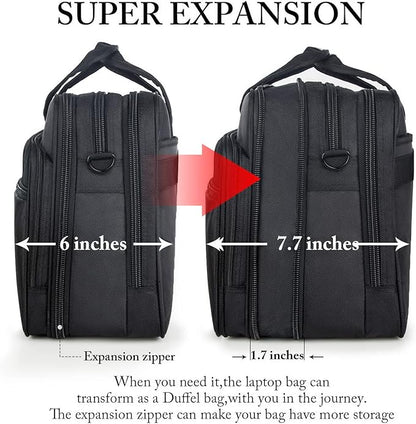 Ytonet Gaming Laptop Briefcase 18 Inch, Expandable Extra Large Case for Computer, Water Resistant Bag for Men With Luggage Strap, Work Travel Carrying Case, Black