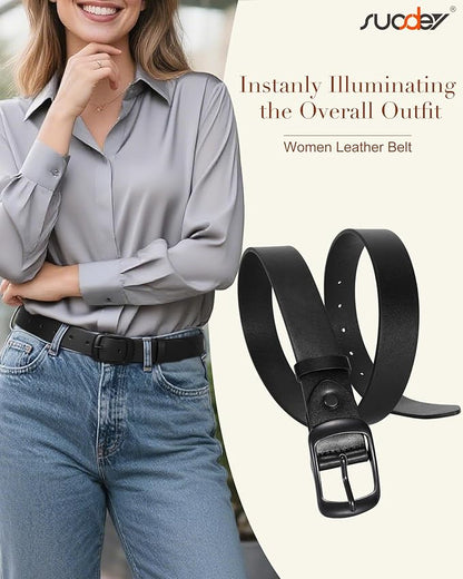 SUOSDEY Women Belts For Jeans Dresses Pants Ladies Leather Waist Belt with Elegant Buckle, Width 1.3"