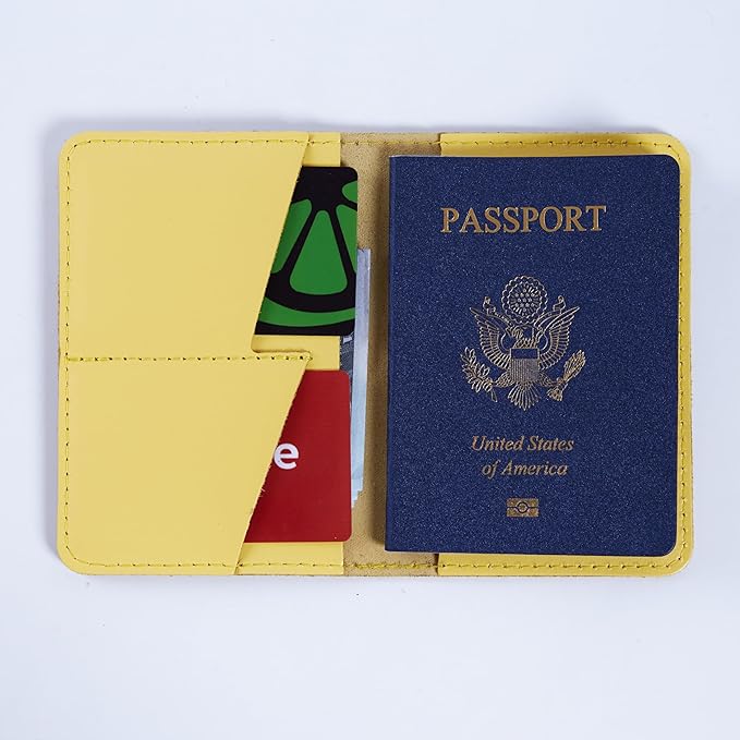 INCARNE US Leather Passport Holder for Travel - Passport Case - Passport Wallet for Men - Passport Cover for Women Sleeve Protector - Travel Essentials Vacation Luggage Travel Gifts - Classic Blue