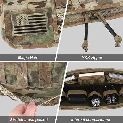 Car Sun Visor Organizer, Tactical Sunvisor Organizers Storage Covers for Trucks, Molle Panel with Pockets Zipper Visor Storage Pouch Accessories, Fits Most Vehicles, SUVs & Jeeps (MC)