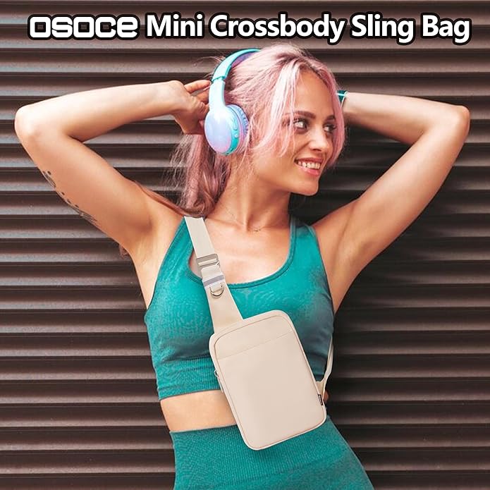 OSOCE Small Sling Bag for Men and Women with RFID Pocket, Anti Theft Crossbody Chest Bag Casual Travel Bag for Hiking