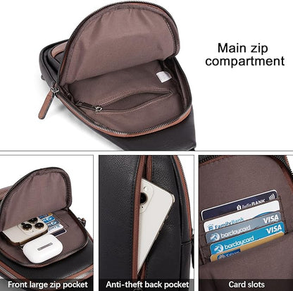 CLUCI Crossbody Bags for Women Men,Leather Sling Bag Cross Body Backpack for Woman Gifts for Women Birthday Unique