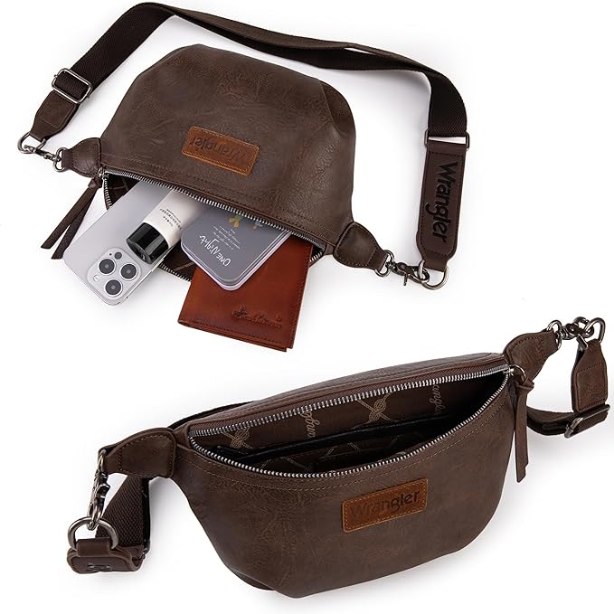Wrangler Crossbody Bags for Women Large Fanny Packs Bum Bag Travel Belt Bags Sling Purse
