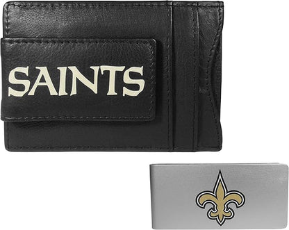 Siskiyou Sports NFL unisex Leather Cash & Cardholder & Money Clip