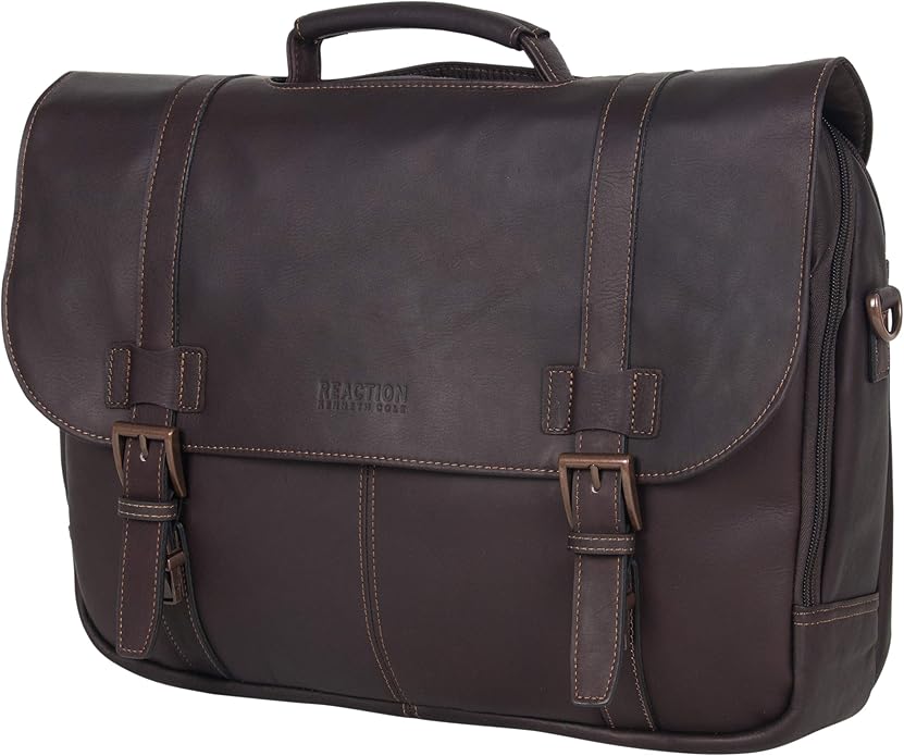 Kenneth Cole REACTION Show Business 16" Colombian Leather Business Laptop Portfolio Messenger Bag
