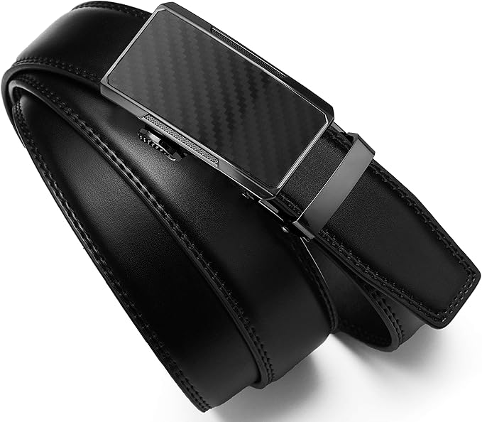 CHAOREN Mens Dress Belt - Mens Ratchet Belt Leather for Dress Pant - Micro Adjustable Belts Fit Everywhere
