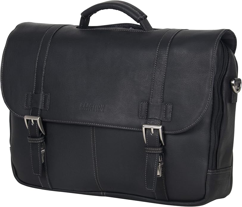 Kenneth Cole REACTION Show Business 16" Colombian Leather Business Laptop Portfolio Messenger Bag