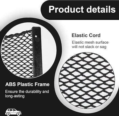 Frienda 4 Pcs Car Storage Net Bag, ABS Plastic Framed Mesh Net Holder, Phone & Cargo Organizer with Screws for Auto, Rv, Boat, Truck Pocket Storage (12 x 8 Inch)