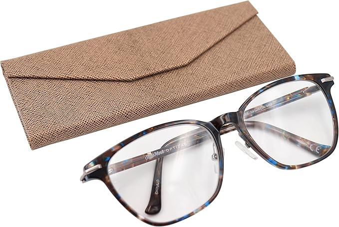 Real Sic Glasses Case for Men and Women - Magnetic Folding Hard Shell Sunglass Holder - Inspired by Solid Color