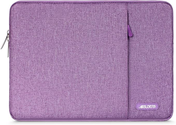 MOSISO Laptop Case 16 inch, 15-15.6 inch Laptop Sleeve Compatible with MacBook Pro 16 M5 M4 M3 M2 M1, HP Acer Dell Lenovo ASUS, Polyester Vertical Computer Sleeve Bag with Pocket, Light Violet