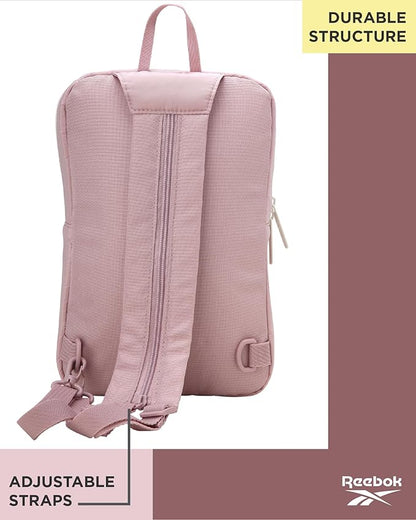 Reebok Unisex Crossbody Sling Bags – Compact Convertible Strap Cross Body Bag Travel Sling Bag - Gym & Travel Essential, Mikayla Ashen Lilac