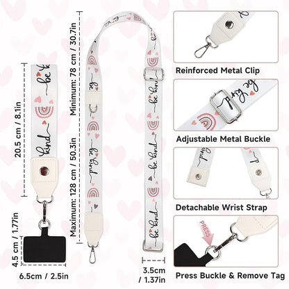FUVLIFE Phone Lanyard Crossbody Wrist Strap, Adjustable Clip and Go Strap for Phone with Wallet Crossbody, Phone Strap with Zippered Pouch, Universal Hands-Free for All Cell Phone