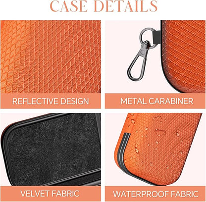 Double Eyeglasses Case Dual Sunglasses Case Hard Shell Glasses Case with Clip Metal Carabiner Travel