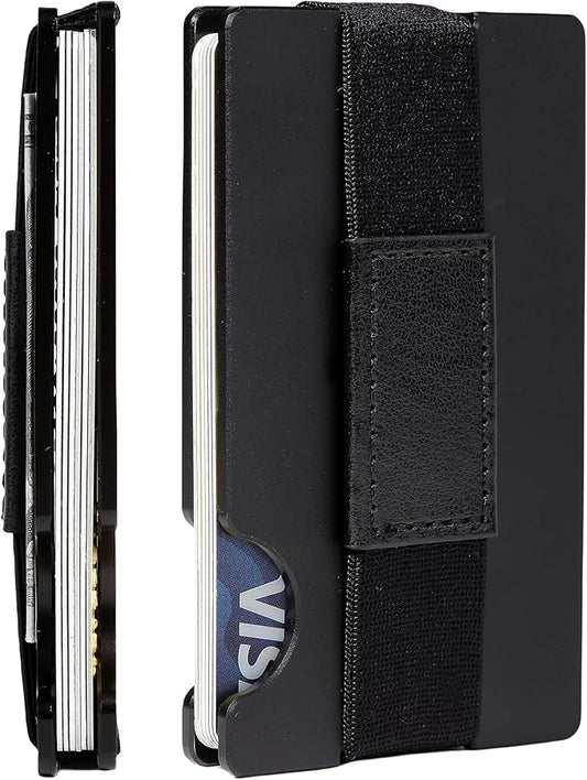 Minimalist Slim Wallet for Men,RFID Blocking Metal Wallet,Aluminum Credit Card Holder & Money Clip 12-15 Cards,Slim Rfid Front Pocket Mens Wallet