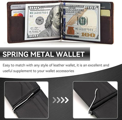 HERCHR Wallet Money Clip, 10Pcs Spring Loaded Money Clip Money Spring Clip Tool Wallet Spring Clip Insert Bar Replacement for Wallet Purse