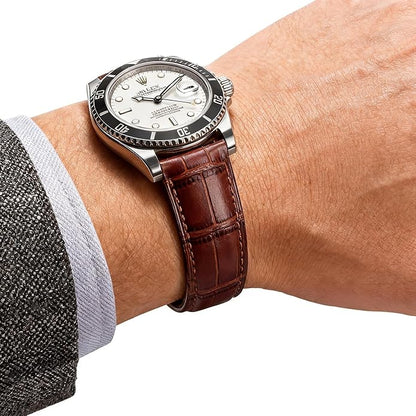 EACHE Croco Design Leather Watch Bands for Men Women,Quick Release Strap with Butterfly Deployment Buckle 18mm 19mm 20mm 21mm 22mm 23mm 24mm