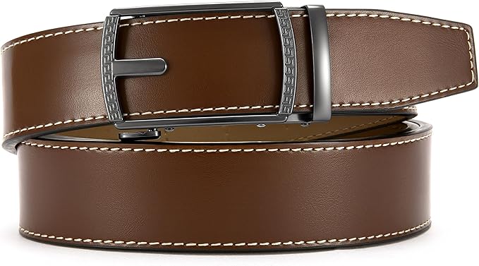 CHAOREN Mens Belt Leather Ratchet Belt - Customizable Fit, Effortless Style (35mm)