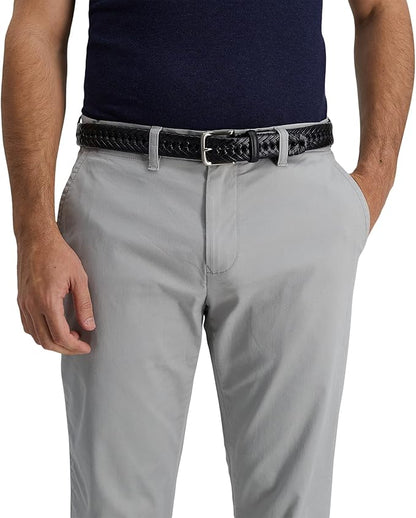 Tommy Hilfiger Men's Fully Adjustable Leather Braided Belt, Classic Strap for Jeans, Khakis & Dress Pants