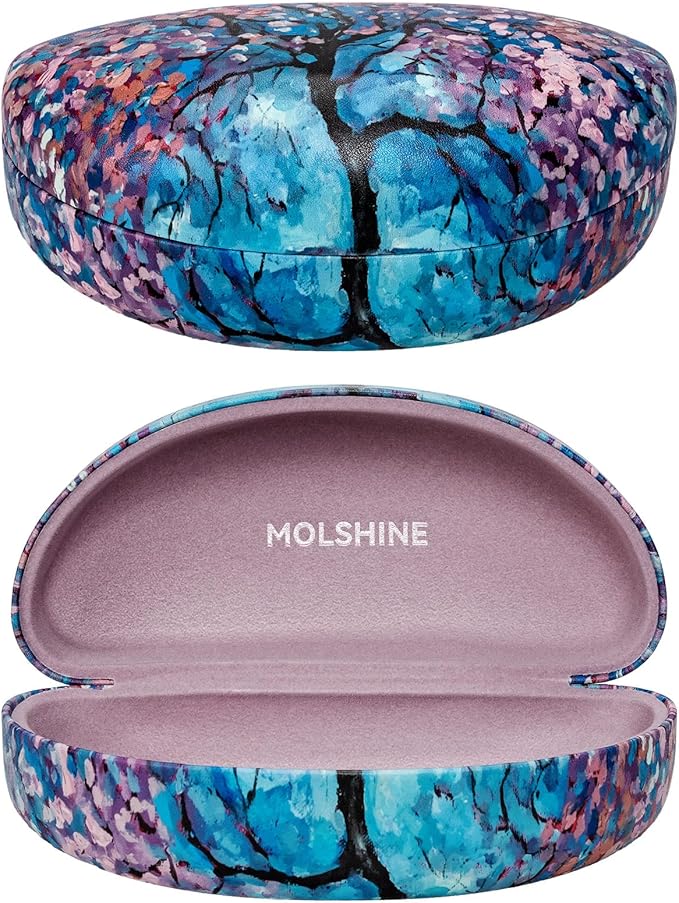 molshine Hard Shell Sunglasses Case,Large Glasses Case for Women Men Oversized Sunglass Eyeglasses