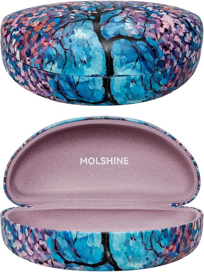 molshine Hard Shell Sunglasses Case,Large Glasses Case for Women Men Oversized Sunglass Eyeglasses