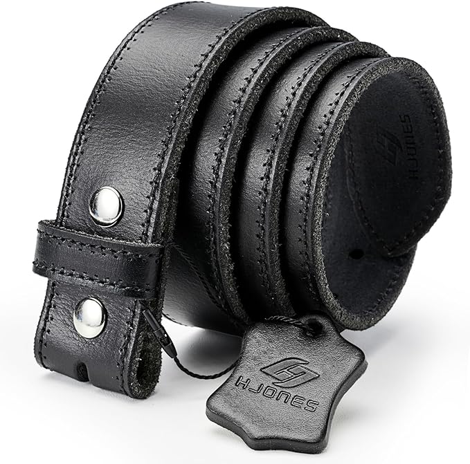 HJones Western Belts for Men without Buckle,Cowboy Belt Buckles for Men,1.5" Wide Genuine Leather Belt No Buckle