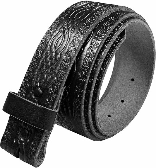Genuine Full Grain Western Engraved Tooled Leather Strap or Belt 1-1/2" Wide